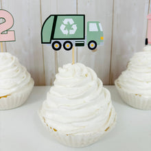 Load image into Gallery viewer, trash truck cupcake toppers