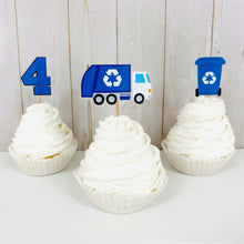Load image into Gallery viewer, trash truck cupcake toppers