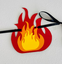 Load image into Gallery viewer, firetruck garland banner with a firetruck, fire hydrant, flame, fire extinguisher and dalmatian