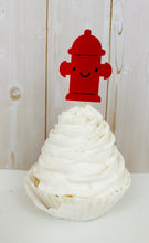 Load image into Gallery viewer, firetruck themed cupcake toppers