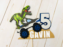 Load image into Gallery viewer, Megalodon T-Rex Monster Truck Cake Topper