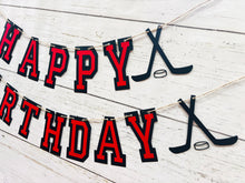 Load image into Gallery viewer, hockey happy birthday banner