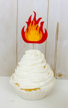 Load image into Gallery viewer, firetruck themed cupcake toppers