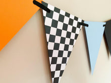 Load image into Gallery viewer, McLaren racing checkered flag pennant banner