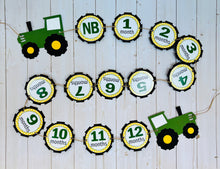 Load image into Gallery viewer, tractor first birthday monthly photo banner