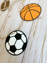 Load image into Gallery viewer, all star sports garland banner with soccer balls, basketballs, footballs and baseballs
