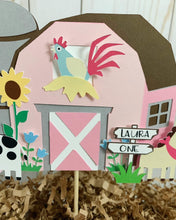 Load image into Gallery viewer, pink barnyard cake topper