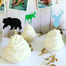 Load image into Gallery viewer, Deer Bear Moose Cupcake Toppers