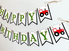 Load image into Gallery viewer, red tractor birthday banner