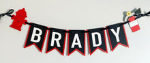 Load image into Gallery viewer, firetruck birthday banner