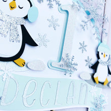 Load image into Gallery viewer, penguin snowflake cake topper