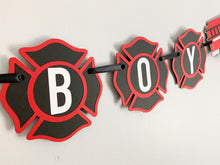 Load image into Gallery viewer, firetruck its a boy banner
