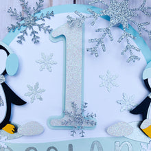 Load image into Gallery viewer, penguin snowflake cake topper