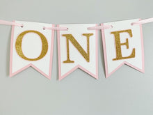 Load image into Gallery viewer, pink and gold high chair banner