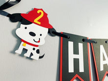 Load image into Gallery viewer, firetruck birthday banner