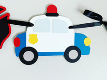 Load image into Gallery viewer, firetruck and police birthday decorations