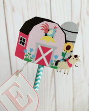 Load image into Gallery viewer, pink barnyard cake topper