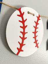 Load image into Gallery viewer, All star sports birthday banner featuring football, soccer, basketball and baseball