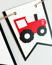 Load image into Gallery viewer, red tractor birthday banner