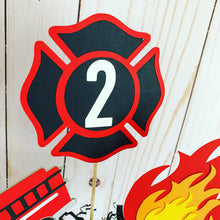Load image into Gallery viewer, firetruck birthday party decorations