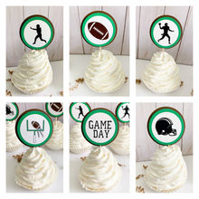 Load image into Gallery viewer, football cupcake toppers