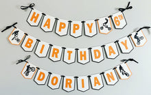 Load image into Gallery viewer, orange bmx birthday banner