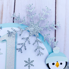 Load image into Gallery viewer, penguin snowflake cake topper