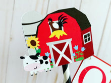 Load image into Gallery viewer, red barnyard cake topper