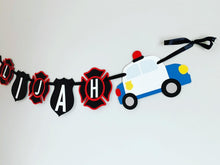 Load image into Gallery viewer, firetruck and police birthday decorations