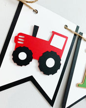 Load image into Gallery viewer, red tractor birthday banner