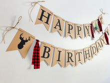 Load image into Gallery viewer, lumberjack first birthday banner