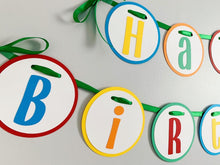 Load image into Gallery viewer, Whether your planning a first or second ball pit birthday, this Let's Have a Ball themed birthday banner will be the perfect addition to your party! Designed and handcrafted by Laura, the owner of Declan & Smith Party Decor, the banner is fully customizable and made in the USA.