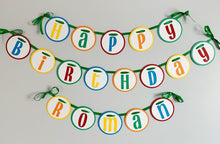 Load image into Gallery viewer, Whether your planning a first or second ball pit birthday, this Let's Have a Ball themed birthday banner will be the perfect addition to your party! Designed and handcrafted by Laura, the owner of Declan & Smith Party Decor, the banner is fully customizable and made in the USA.