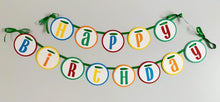 Load image into Gallery viewer, Whether your planning a first or second ball pit birthday, this Let's Have a Ball themed birthday banner will be the perfect addition to your party! Designed and handcrafted by Laura, the owner of Declan & Smith Party Decor, the banner is fully customizable and made in the USA.