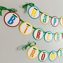 Load image into Gallery viewer, Whether your planning a first or second ball pit birthday, this Let's Have a Ball themed birthday banner will be the perfect addition to your party! Designed and handcrafted by Laura, the owner of Declan & Smith Party Decor, the banner is fully customizable and made in the USA.