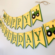 Load image into Gallery viewer, tractor birthday banner