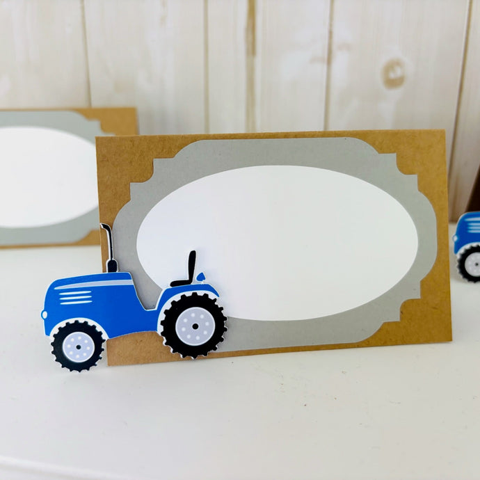 tractor food table tent label