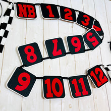 Load image into Gallery viewer, fast one racing first birthday photo banner
