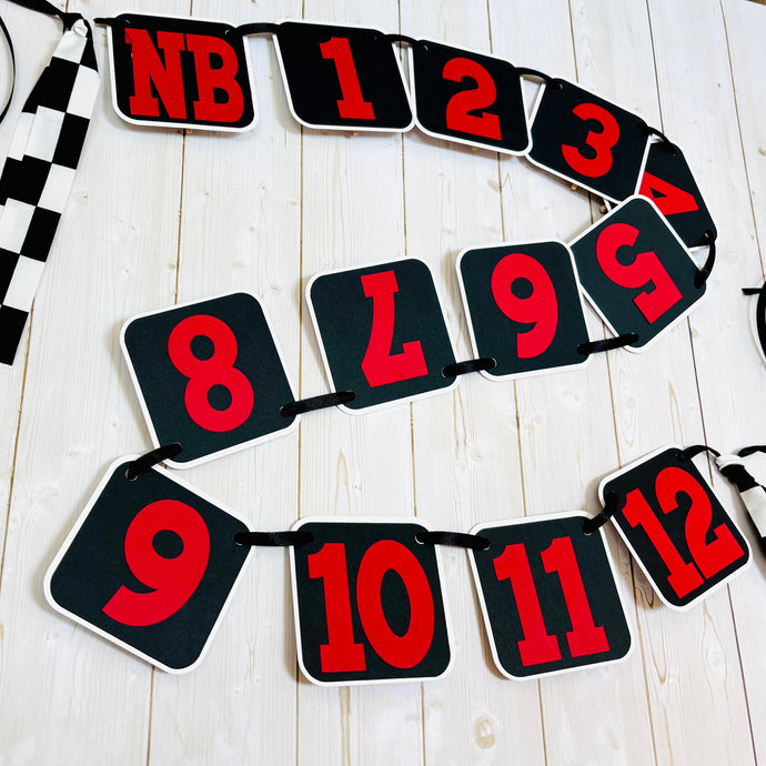 fast one racing first birthday photo banner