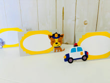 Load image into Gallery viewer, police themed party food tent cards
