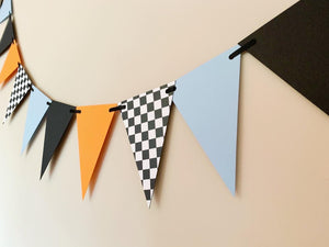 McLaren racing checkered flag pennant banner