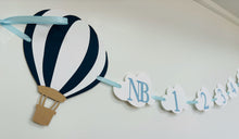 Load image into Gallery viewer, hot air balloon and clouds first birthday monthly photo banner

