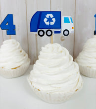 Load image into Gallery viewer, trash truck cupcake toppers

