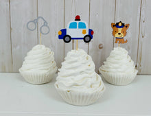 Load image into Gallery viewer, police cupcake toppers
