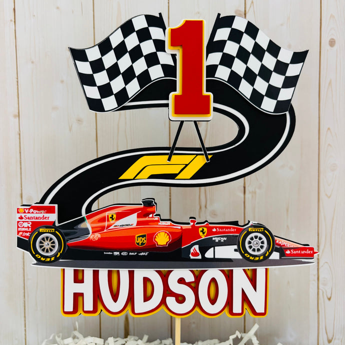 ferrari formula 1 racing cake topper