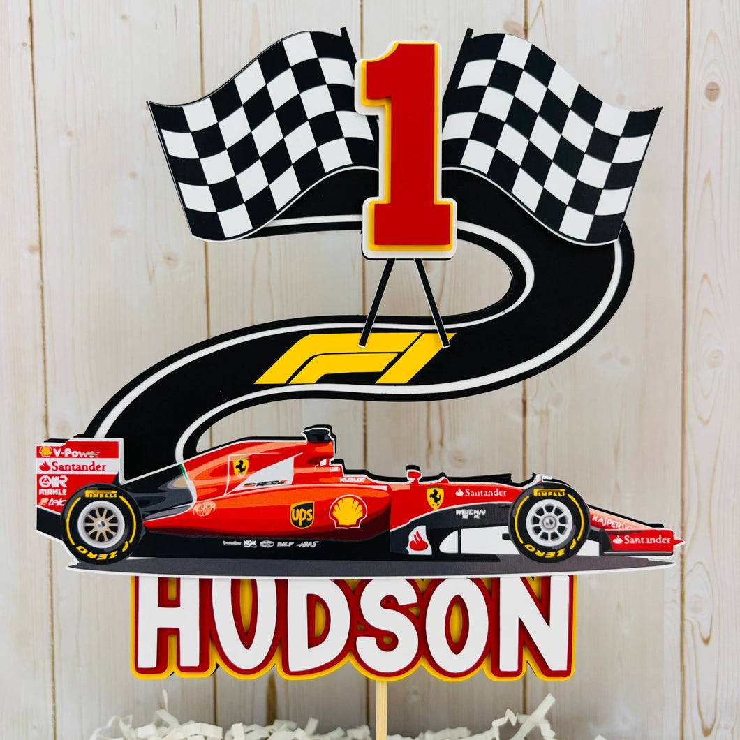 ferrari formula 1 racing cake topper