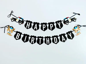 police birthday party banner