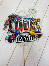 Load image into Gallery viewer, transformers personalized cake topper
