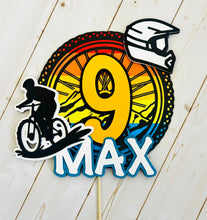 Load image into Gallery viewer, mountain bike personalized cake topper
