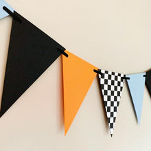 Load image into Gallery viewer, McLaren racing checkered flag pennant banner
